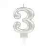 AsilTech 3 Rakamı Mum Gümüş Renk