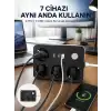 AsilTech 3 USB Çıkışlı 4’lü Akıllı Priz 2500W 2 Metre Kablo