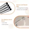 AsilTech 31 cm Ekstra Uzun Paslanmaz Çelik Pipet Seti – 3 Parça (Eğri + Düz + Fırça)
