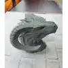 AsilTech 3D Ejderha Başı Heykeli Koleksiyonluk Dekoratif Figür 22x17 cm