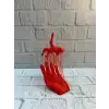 AsilTech 3D El İnsan Figürü Kırmızı Minimal Modern Ev ve Ofis Dekoru 12x18 cm
