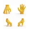 AsilTech 3D Sarı El Heykeli 17x16 cm Raf ve Masa Üstü Dekor