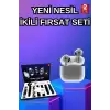 AsilTech 3.Nesil TWS Bluetooth Kulaklık Bluetooth Bağlantılı Akıllı Saat Amoled Ekran Plastik Hasır Kordon