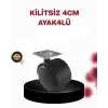 AsilTech 4 cm Döner Ayak Kilitsiz 4 Adet Mobilya ve Sehpa Ayağı