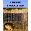 AsilTech 4 Metre Icicle Şelale Led Perde Işık Sarı Aydınlatma