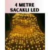 AsilTech 4 Metre Icicle Şelale Led Yılbaşı Perde Işık Sıcak Ambiyans