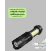 AsilTech 4 Modlu USB Şarjlı LED El Feneri Kamp ve Outdoor