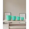 AsilTech 4’lü 3D Ayaklı Yeşil Saksı Seti Dekoratif Modern Tasarım