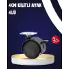 AsilTech 4’lü Kilitli Tekerlek Ayak 4 cm Sessiz ve Dayanıklı