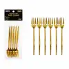 AsilTech 6 Parça Tatlı Çatalı Seti - 13 cm - Gold Renk