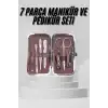 AsilTech 7 Parça Paslanmaz Çelik Manikür ve Pedikür Seti Çantalı Profesyonel