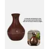 AsilTech Ahşap Desenli Aromaterapi Difüzör 130 ml Ultrasonik ve 7 Renk LED Işıklı