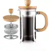 AsilTech Ahşap Detaylı 600 ml Cam French Press