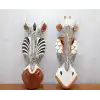 AsilTech Ahşap Duvara Asmalı Maske Zebra