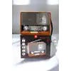 AsilTech Ahşap Görünümlü Retro Bluetooth Radyo USB,AUX Ve SD Kart Girişli