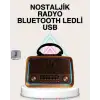 AsilTech Ahşap Nostaljik Radyo Bluetooth USB SD Kart Destekli