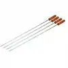AsilTech Ahşap Saplı Kalın Kare Mangal Şişi - 50 cm - Güvenli Tutuş