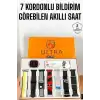 AsilTech Akıllı Saat 7 Farklı Kordonlu Arama Cevaplayan Bildirim GPS Özelliği