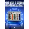 AsilTech Akıllı Saat 7 Kordon Hediyeli Takvim Alarm Nabız Ölçer Bildirim Görme Sesli Görüşme
