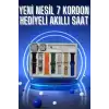 AsilTech Akıllı Saat 7 Kordon Hediyeli Takvim Alarm Nabız Ölçer Bildirim Görme Sesli Görüşme