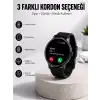 AsilTech Akıllı Saat Sesli Görüşme Bluetooth Bağlantılı 3 Kordonlu Yeni Nesil