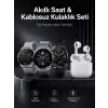 AsilTech Akıllı Saat ve Kulaklık Seti Dokunmatik Ekran 5.0 Bluetooth Bağlantılı Sesli Görüşme