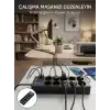 AsilTech Akım Korumalı 10lu Çoklu Priz USB-A ve Type-C Şarj Çıkışlı