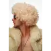 AsilTech Altın Renk Kıvırcık Afro Parti Peruğu