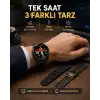 AsilTech AMOLED Ekranlı Akıllı Saat – 3 Kordon Seçenekli, Suya Dayanıklı, Kalp Atış ve Uyku Takip Özellikli