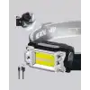 AsilTech Beyaz Led Işık Sensörlü Kafa Lambası Lityum Batarya Led El Fenerli Şarjlı