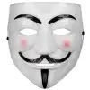 AsilTech Beyaz Pembe Yanaklı V For Vendetta Maskesi
