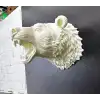 AsilTech Beyaz Renk 3D Ayı Başı Duvar Dekoru
