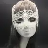 AsilTech Beyaz Renk Dantel Kesim Balo Maskesi