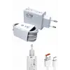 AsilTech Beyaz Ultra Plus Hızlı Şarj Seti Şarj Adaptörü ve Kablosu 67W