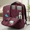 AsilTech Bilgisayar Sırt Çantası - Bordo - İç Bölmeli - Organizer Cepli