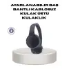 AsilTech Bluetooth 5.0 Siyah Kablosuz Kulaklık 18 Saat Batarya Katlanabilir Tasarım