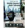 AsilTech Bluetooth Arama Özellikli Akıllı Saat Seti Kablosuz Kulaklık Hediyeli, Android & iOS Uyumlu
