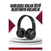 AsilTech Bluetooth Kablosuz Kulaklık Siyah Wireless 5.0 Kulak Üstü Uzun Pil Ömrü