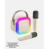 AsilTech Bluetooth Karaoke Hoparlör Renkli LED Işıklı ve Type-C Şarjlı