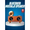 AsilTech Bluetooth Nostalji Speaker Radyo Gramofon Ahşap Renk Vintage