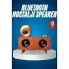 AsilTech Bluetooth Nostalji Speaker Radyo Gramofon Ahşap Renk Vintage