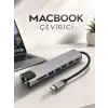 AsilTech Çevirici Dönüştürücü Adaptör Macbook 3 In 1 Type-C To Hdmı USB 3.0