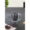 AsilTech Çift Cidarlı Cam Kupa Gri Renk