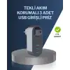 AsilTech Çocuk Korumalı Termal Priz – 3lü USB Şarj ve Akım Koruması