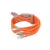AsilTech Çoklu Şarj Kablosu USB Type-C İOS Uyumlu 120W Hızlı Şarj Kablosu
