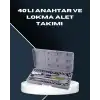 AsilTech Dayanıklı Karbon Çelik 40 Parça Lokma ve Cırcır Anahtar Seti
