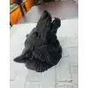 AsilTech Dekoratif Asılabilir Siyah Ayı Başı 3D Duvar Heykeli 25x19 cm
