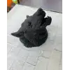 AsilTech Dekoratif Asılabilir Siyah Ayı Başı 3D Duvar Heykeli 25x19 cm