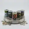 AsilTech Desenli Küçük Boy Metal Kumbara - Silindir Tasarım - Karışık Model