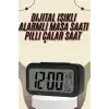 AsilTech Dijital Masa Saati Termometreli Takvim Çalar Saat Led Ekran Pilli